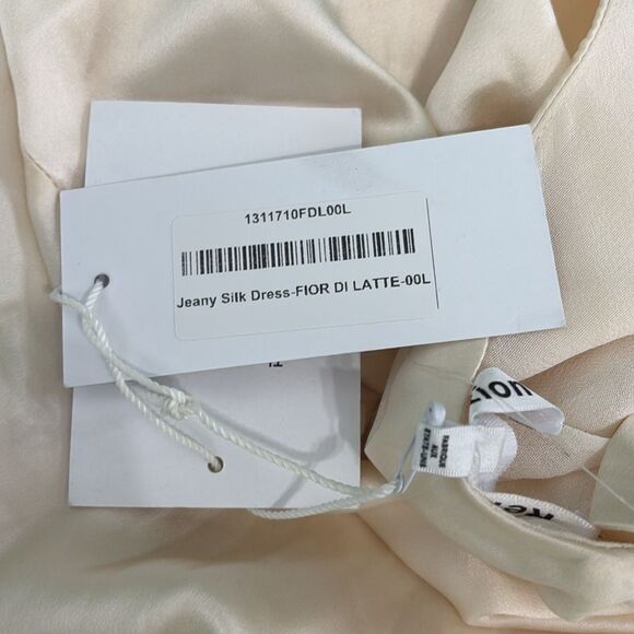 Reformation Jeany Silk Dress Floral DI Latte NWT Large - Picture 7 of 7